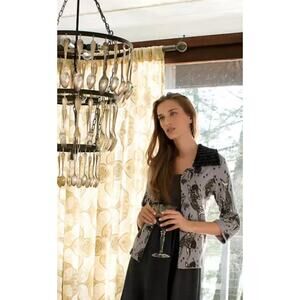 Anthropologie Sleeping on Snow Gray Koi Fish Sweater Coat/Cardi Size XS